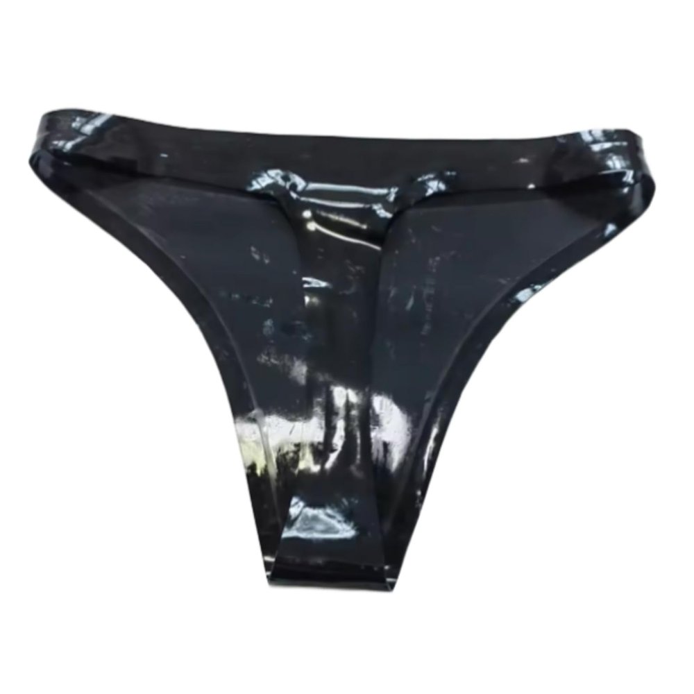 Women's Latex Exotic G-String Panties, Transparent, XXL