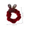 LALADEFIEE Rabbit-Shaped Velvet Hair Ties with Rhinestones view 2