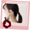 LALADEFIEE Rabbit-Shaped Velvet Hair Ties with Rhinestones view 3