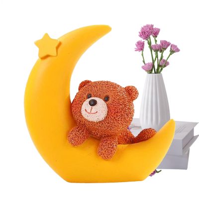 Moon Bear Cake Decorations, Cute Resin Decor for Cakes and Pies