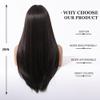 Esmee Long Straight Brown Wig with Bangs for Women, 26 in view 4