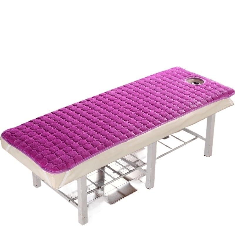 DYYEUAVT Beauty Mattress with Holes/Without Holes, Massage and Tuina Physiotherapy, Non-Slip Thin Mattress for Beauty Salons (Purple1 Thin W Hole, 180 cm x 70 cm)