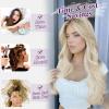 BARSDAR 50 cm Wavy Clip-In Hair Extensions, 5-Piece Set, Platinum Blonde Blend view 4