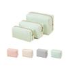 Women's Waterproof PU Leather Makeup Bag, Beige, Small view 3