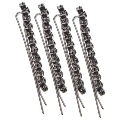 FRCOLOR Black Rhinestone Hairpins, 2 Pairs