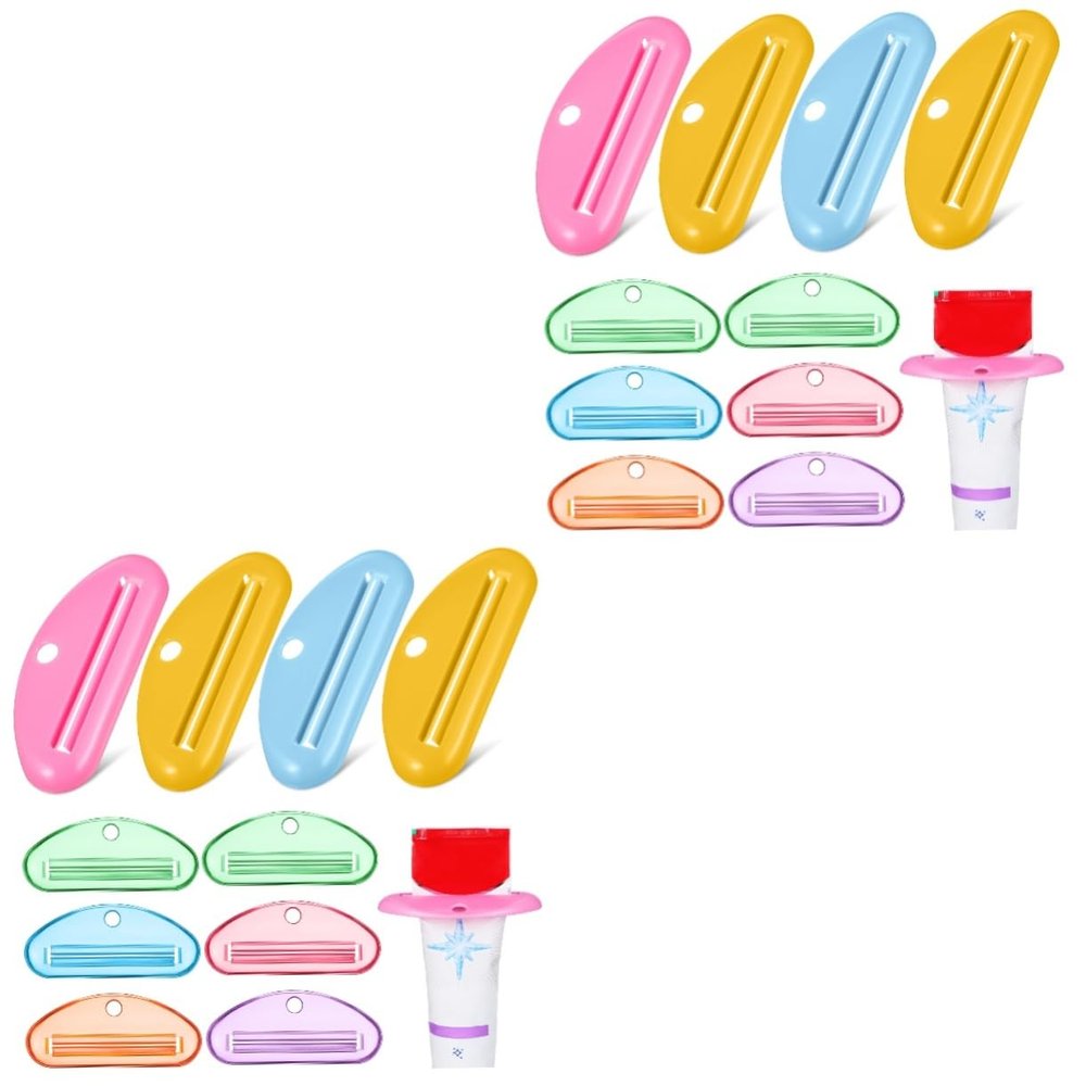 FRCOLOR 2 Sets Toothpaste Squeezers in Various Colors, Mini Tube Squeezer Tools, 10 Pieces x 2