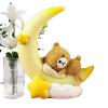 Bear and Moon Cake Topper, Decorative Resin Figurine for Desk or Baby Shower view 1
