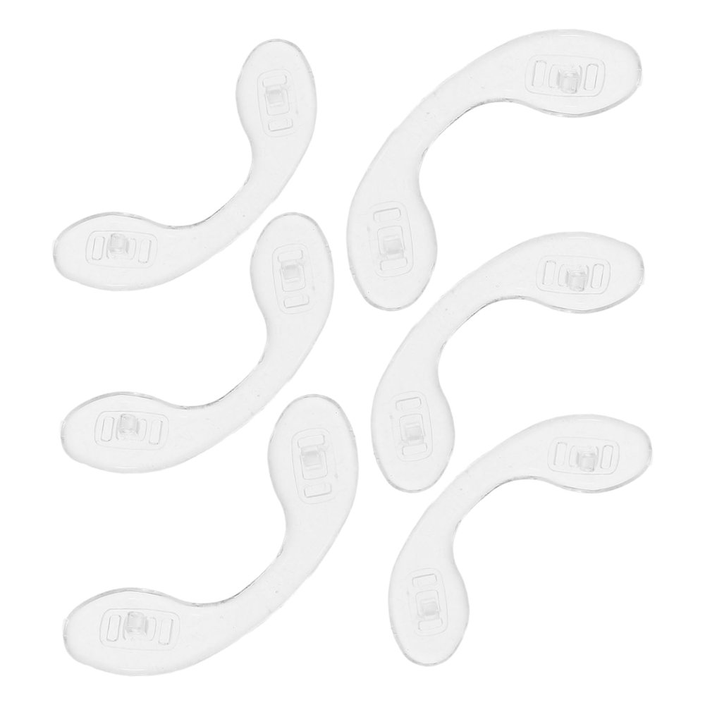CALLARON 6-Pack Transparent U-Shaped Silicone Nose Pads for Eyeglasses