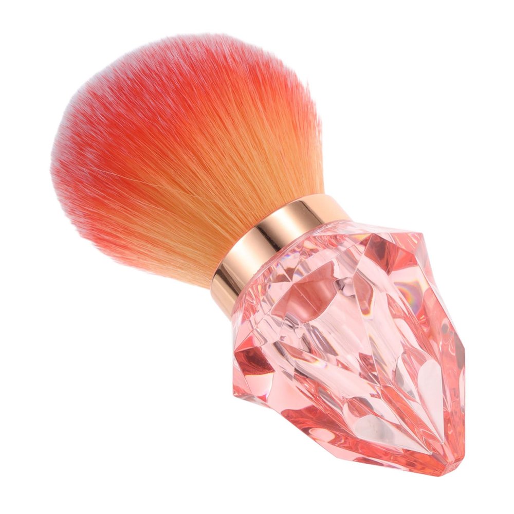 Diamond-Shaped Nail Dust Brush with Soft Bristles, Pink