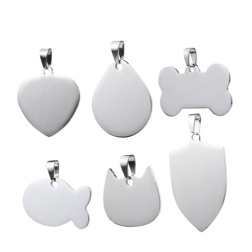 TOYANDONA 6-Piece Stainless Steel Pet ID Tags