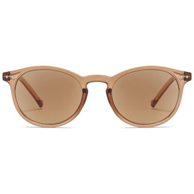 ABETOS Round Tinted Reading Sunglasses +1.0, Transparent Brown