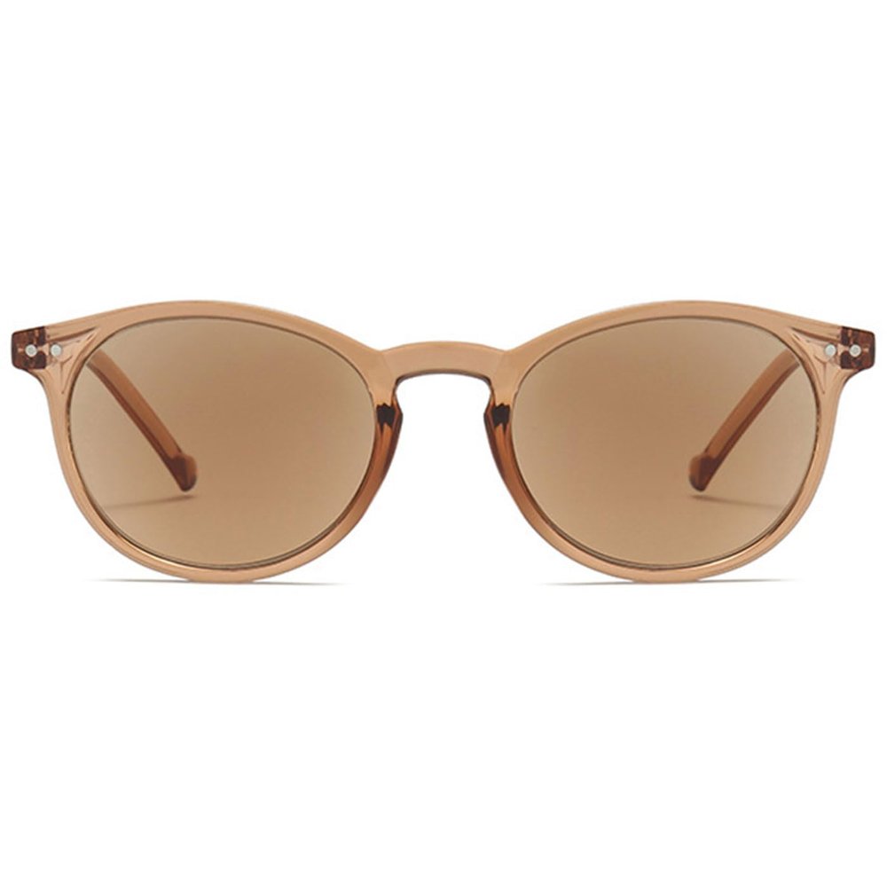 ABETOS Round Tinted Reading Sunglasses +1.0, Transparent Brown