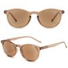 ABETOS Round Tinted Reading Sunglasses +1.0, Transparent Brown view 3
