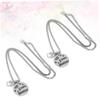 SEWOART 2-Piece Dog Charms with Paw Print Motif, Silver-Tone Zinc Alloy Dog Necklace view 2