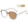 VEVESMUNDO Photochromic Square Reading Glasses, Dark Brown, +2.0 view 1