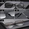 VEVESMUNDO Photochromic Square Reading Glasses, Dark Brown, +2.0 view 4