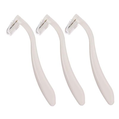 3-Pack Small Beige Plastic Hand Razors for Women
