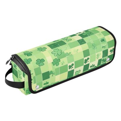 Foiosoh Hair Tools Travel Bag with Heat-Resistant Mat, Waterproof Styling Tool Case, Clover Heart Diamond Green