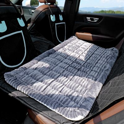 Upholstered Pet Bed for Car Back Seat, Large Dog Travel Bed