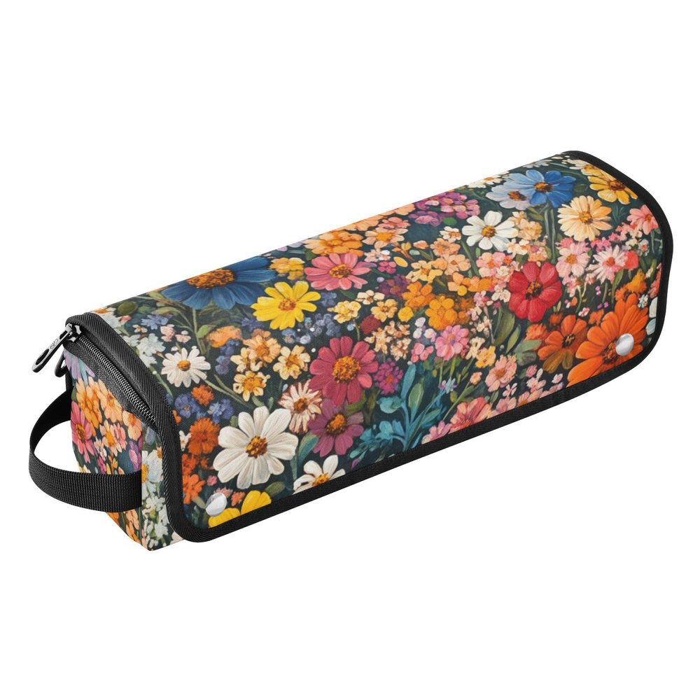Foiosoh Hair Tools Travel Bag with Heat-Resistant Mat, Daisy Summer Pattern