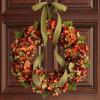 Thanksgiving Handmade Fall Farmhouse Front Door Wreath view 2