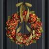 Thanksgiving Handmade Fall Farmhouse Front Door Wreath view 3