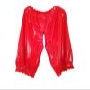 GAYLOP Rubber Latex Red Pants Party Sexy Lace Shorts Cosplay Uniform, Transparent Black, XS view 1