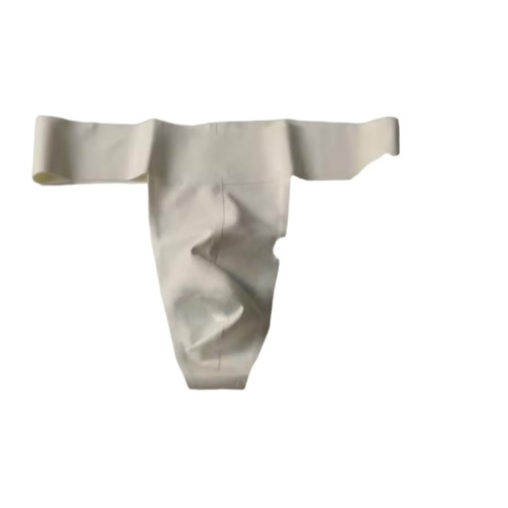 GAYLOP White Latex Underwear, Sexy Latex Shorts, Men's Rubber Shorts, No Zipper, Black, 4XL