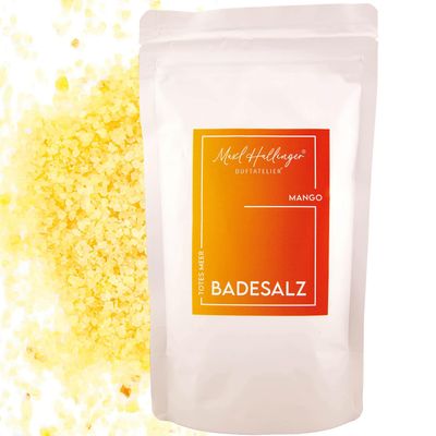 Hallingers Bath Salts Gift Set – Dead Sea Salt, Mango Edition, Bath Crystals & Foot Bath, 400 g