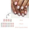 24 Floral Press-On Nails, Short Square, Pink view 2
