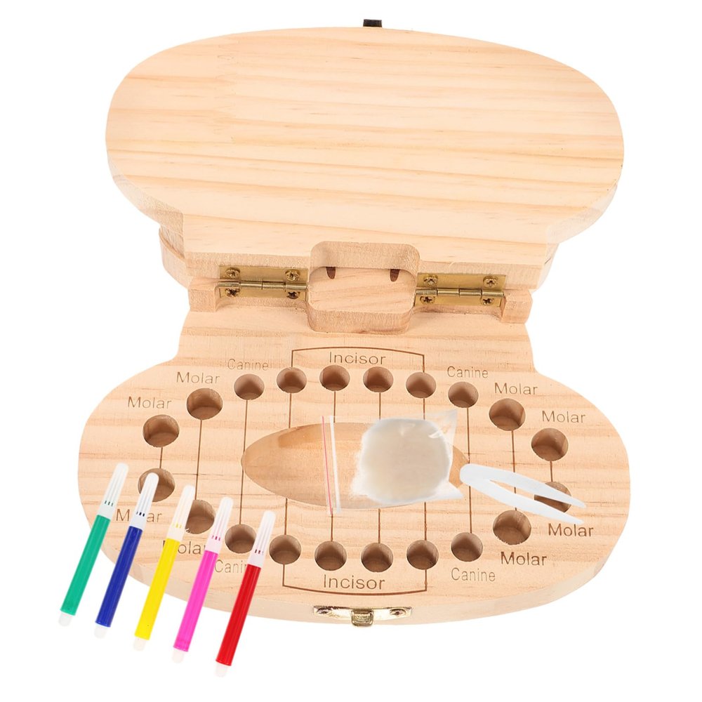 Zerodeko Baby Tooth Keepsake Box, Beige, Large Capacity