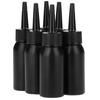 6 x 50 mL Black HDPE Round Bottles with Black Squeezable Dispensing Nozzles view 1