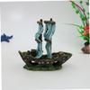 SEWOART Resin Sailboat Aquarium Ornament view 4