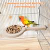 Wooden Bird Perch with Stainless Steel Feeder Cup view 3