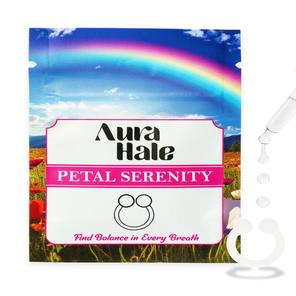 AuraHale Nasal Diffuser Ring – Petal Serenity Scent for Calm, Clarity and Uplift