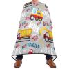 Playful Construction Vehicles and Trucks Gray Haircut Cape, 160 x 140 cm, One Size view 2