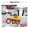 Playful Construction Vehicles and Trucks Gray Haircut Cape, 160 x 140 cm, One Size view 4