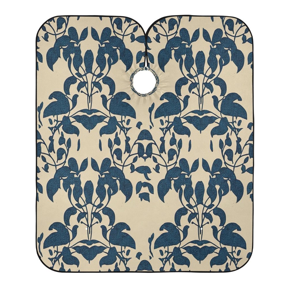 RPLIFE Blue Leaf Beige Barber Cape, Adjustable, 165 x 140 cm, One Size