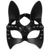 Black Leather Mask for Women with Studs, Stylish Masquerade Half-Face Mask for Costume Parties, Nightclubs and Carnival, Black, One Size view 3