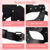 Black Leather Mask for Women with Studs, Stylish Masquerade Half-Face Mask for Costume Parties, Nightclubs and Carnival, Black, One Size view 4