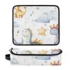 Foiosoh Hair Tool Travel Bag for Women with Heat-Resistant Mat, Portable Travel Case for Flat Irons, Curling Irons and Hair Dryers, Cute Dinosaur-Cloud, White view 3