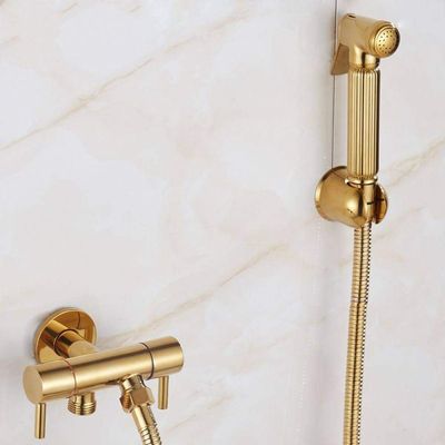 HCVYQMMJ Supercharged Gold Toilet Sprayer Connecting Hose, Premium Stainless Steel, for Cloth Diaper Sprayers and Shattaf Showers