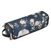 Foiosoh Hair Tool Travel Bag with Heat-Resistant Mat, Double-Layer, Cartoon Elephant, Navy Blue view 1