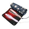 Foiosoh Hair Tool Travel Bag with Heat-Resistant Mat, Double-Layer, Cartoon Elephant, Navy Blue view 2