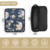 Foiosoh Hair Tool Travel Bag with Heat-Resistant Mat, Double-Layer, Cartoon Elephant, Navy Blue view 4