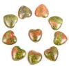 LSYHHXC River Pebbles, 10-Piece Set, Heart-Shaped Crystals, Mini Quartz Gemstones, 2 cm, Home Decor (Unakite) view 1