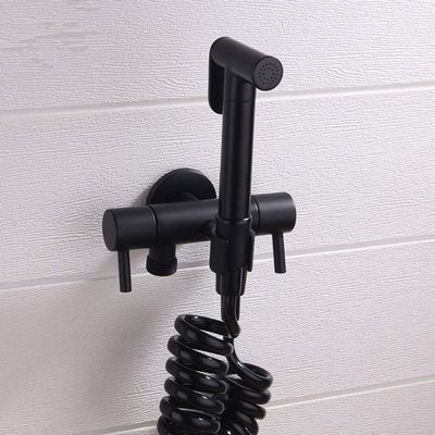 HCVYQMMJ Handheld Toilet Sprayer Set, Black Wall-Mount Round-Head Faucet