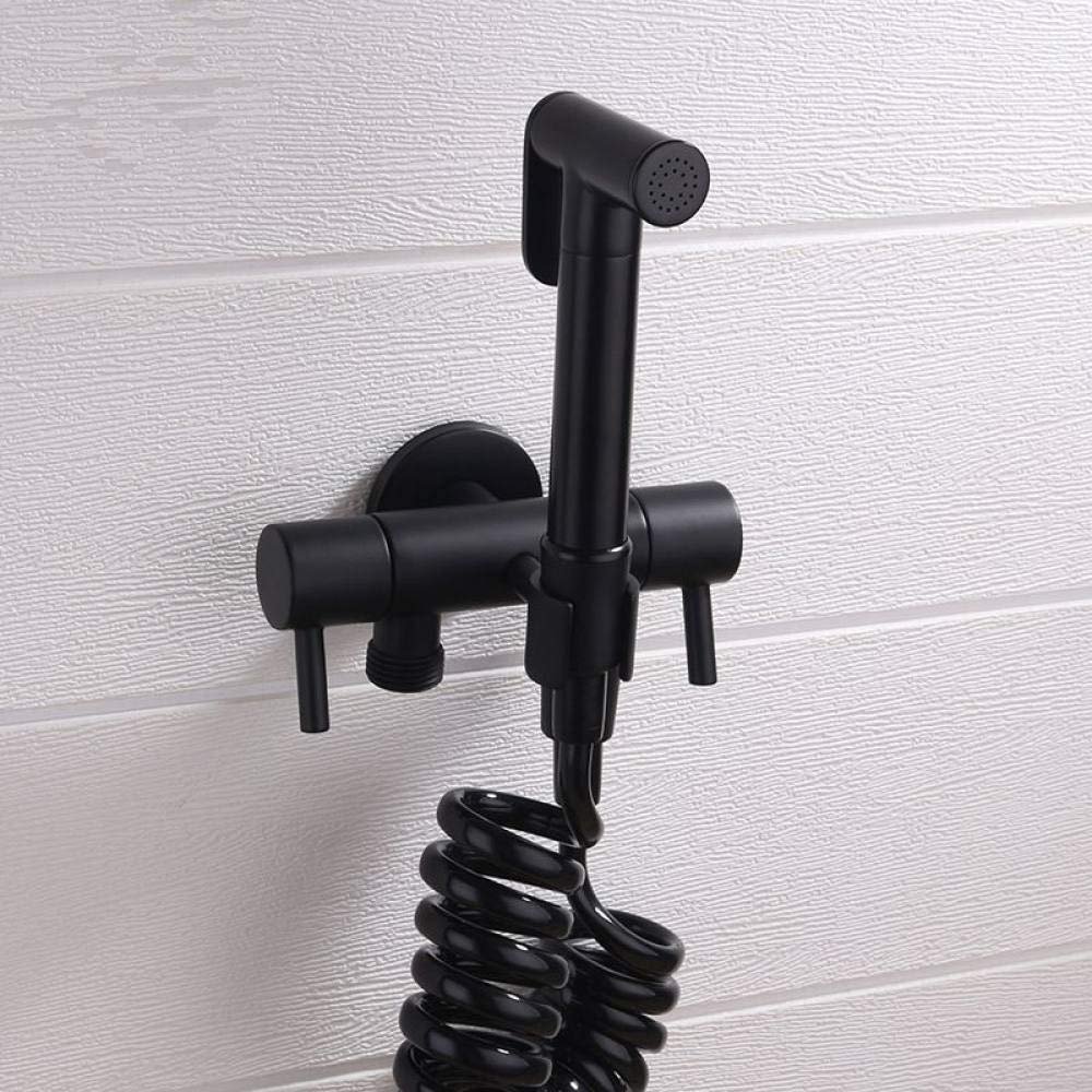 HCVYQMMJ Handheld Toilet Sprayer Set, Black Wall-Mount Round-Head Faucet