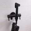 HCVYQMMJ Handheld Toilet Sprayer Set, Black Wall-Mount Round-Head Faucet view 1