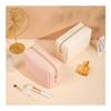 Women's Cosmetic Bag, Waterproof PU Leather, Solid Color, Makeup Organizer, Travel Storage Pouch, Wallet, Green, M view 2